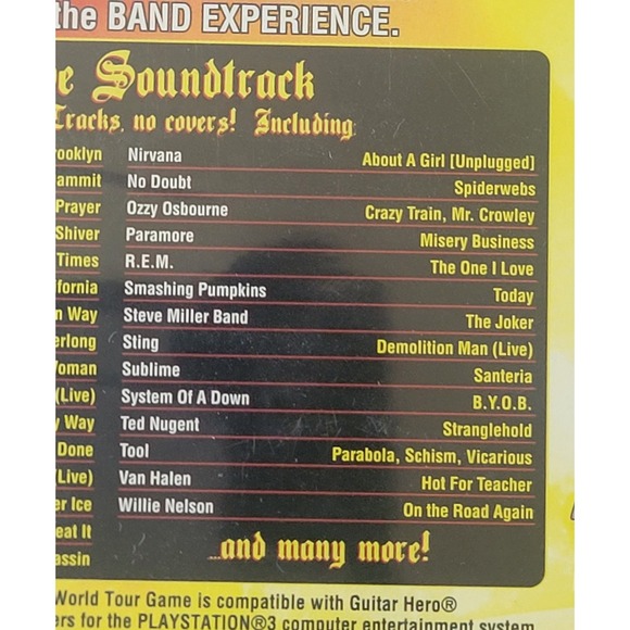 Guitar Hero World Tour Sony Playstation 3 PS3 2008 CIB Video Game New Sealed NIB - Picture 4 of 4